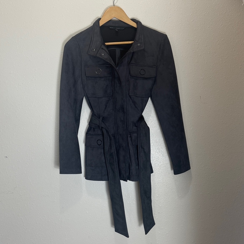 Women's WHBM Gray Belted Jacket, Size XS